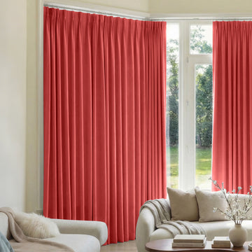 Coral Mason Triple Weave blackout curtains for custom window treatments.