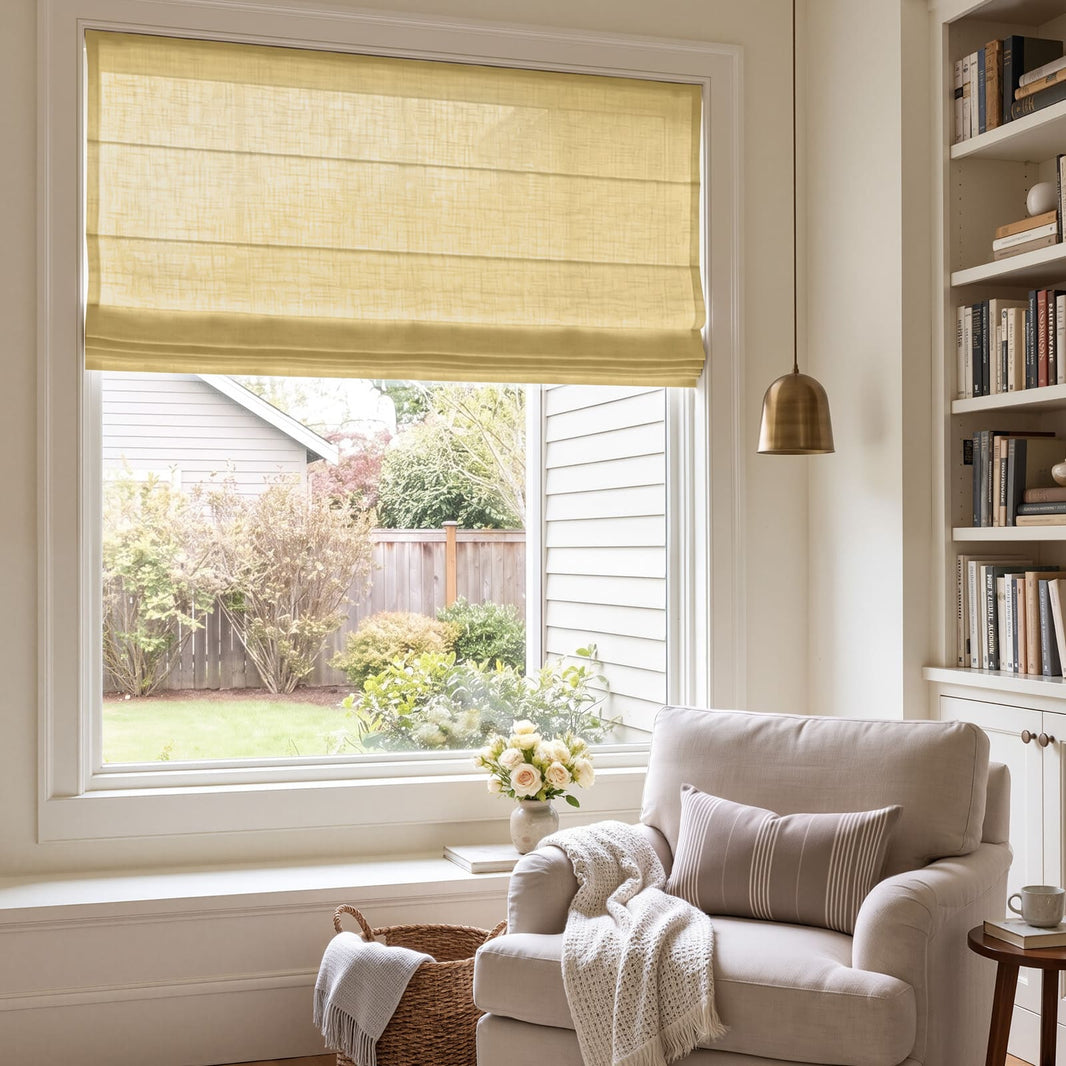 Emery Linen Light Filtering Roman Shade