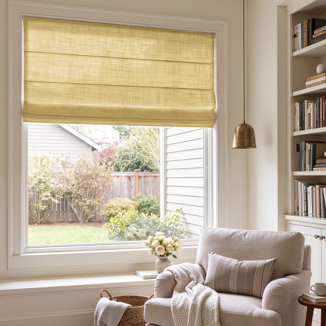 Emery Linen Light Filtering Roman Shade