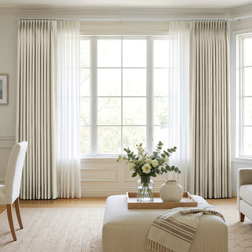 Joydeco Hayden custom fit chenille blackout curtains & sheer window treatments.