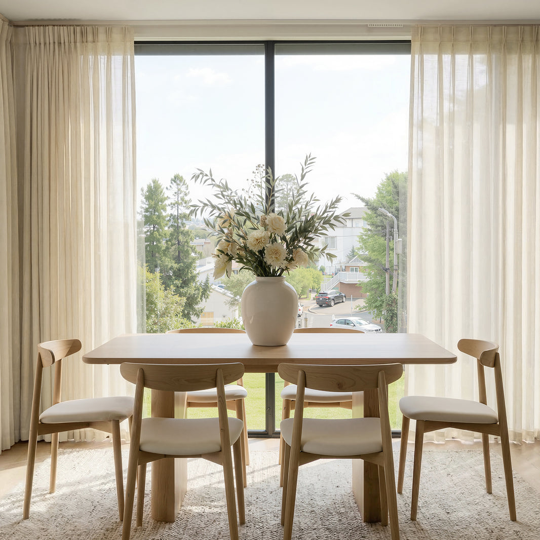Cortinas de lino personalizadas con filtro de luz Joydeco