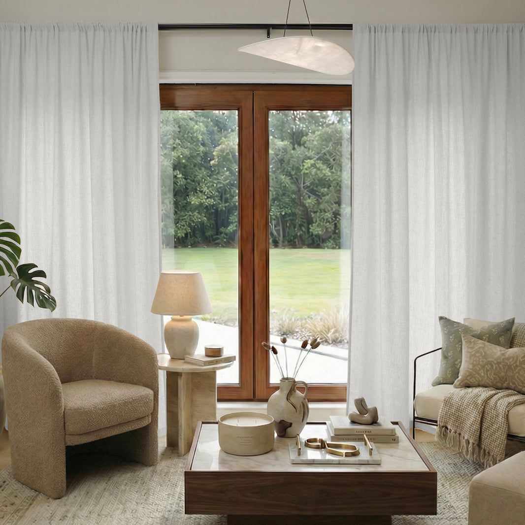 Essential Faux Linen 100% Blackout Curtain