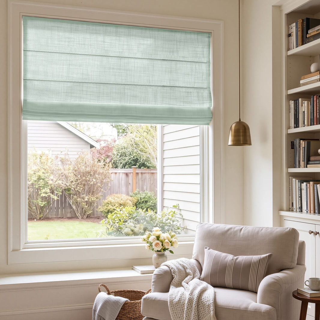 Emery Linen Light Filtering Roman Shade