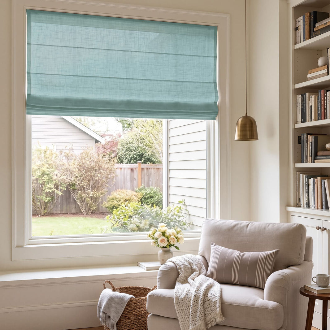 Emery Linen Light Filtering Roman Shade