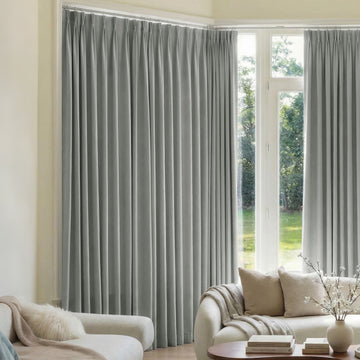 Mason triple weave blackout curtains in light gray