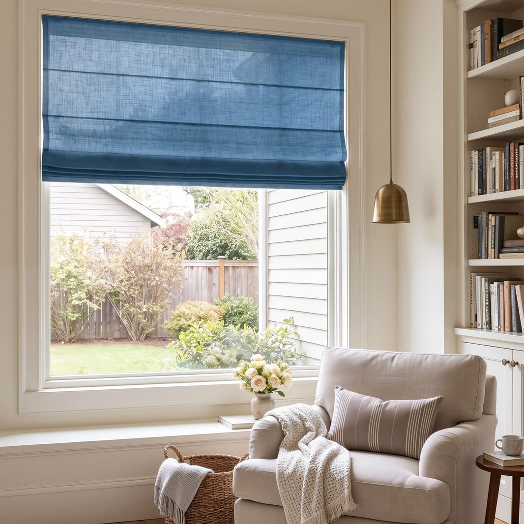 Emery Linen Light Filtering Roman Shade