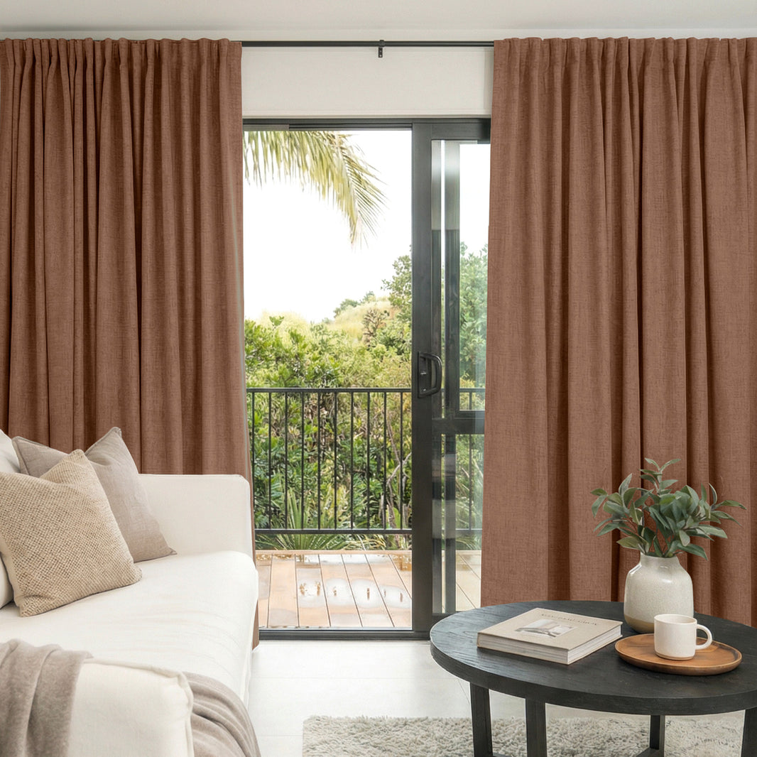Cortinas opacas de lino personalizadas Joydeco