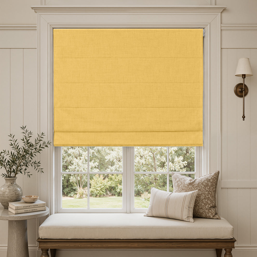 Alder Linen Look Blackout No-Drill Roman Shade