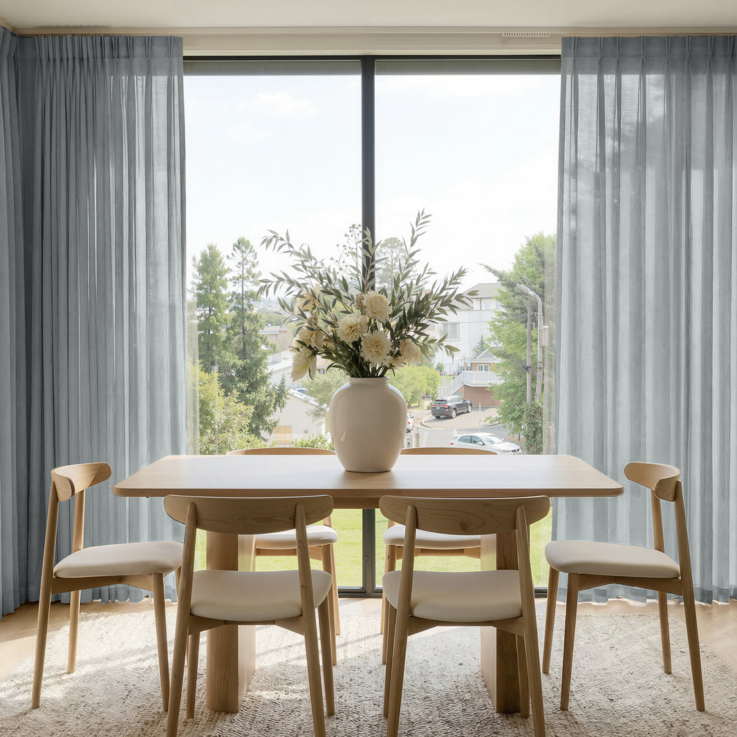 Cortinas de lino personalizadas con filtro de luz Joydeco