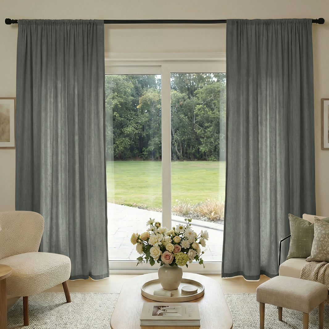 Rideaux occultants en lin Joydeco Flaxaline