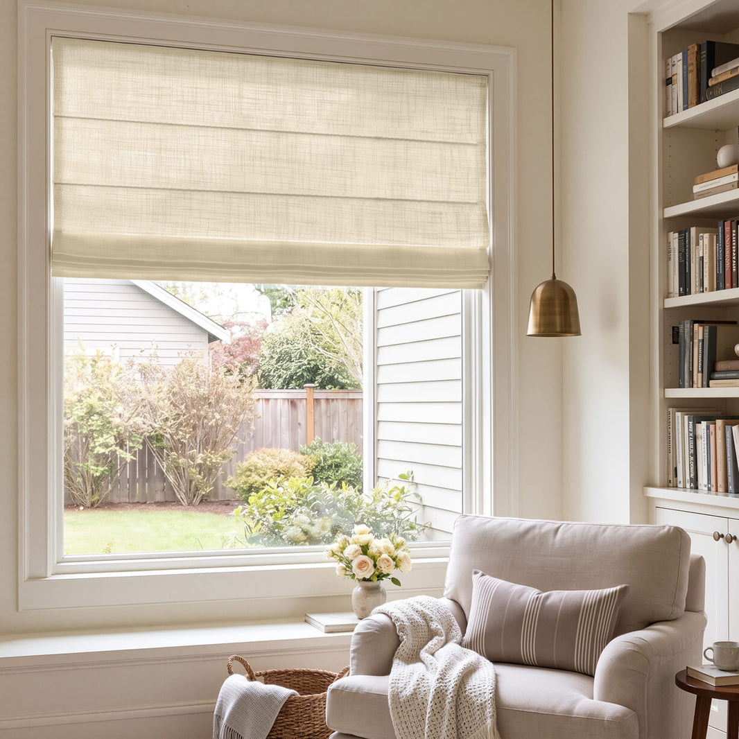 Emery Linen Light Filtering Roman Shade