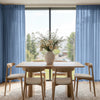 Joydeco Willow light blue custom sheer curtains, light filtering.