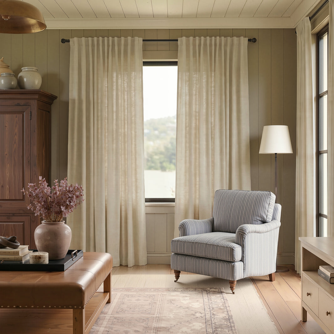Cortinas opacas de lino Joydeco Flaxaline