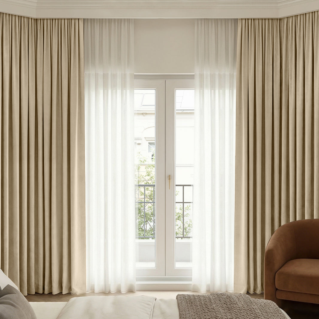 Cortinas opacas de chenilla y terciopelo Joydeco