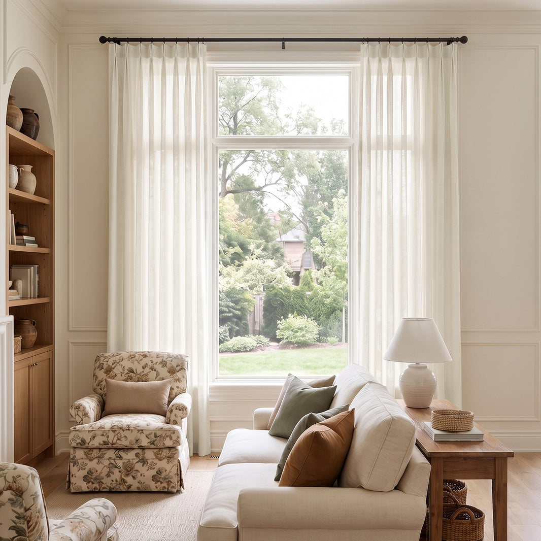 Petal Linen Blend Sheer Curtain
