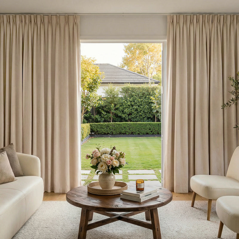 Joydeco Haven Linen Blend 100% Blackout Curtain