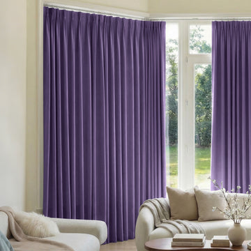 Deep purple Mason Triple Weave blackout curtain, custom window treatments.
