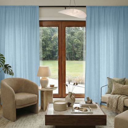 Essential Faux Linen 100% Blackout Curtain