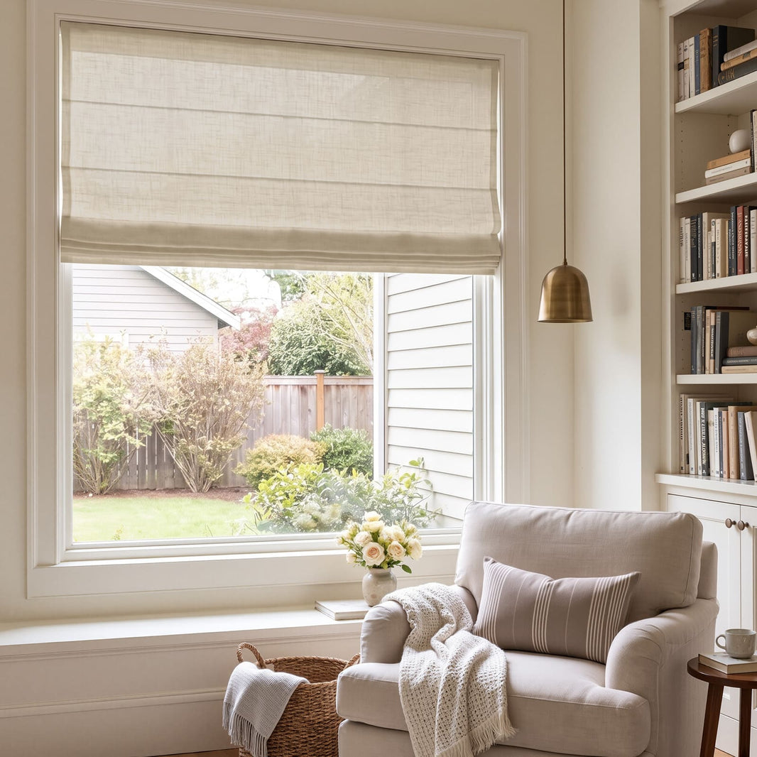 Emery Linen Light Filtering Roman Shade