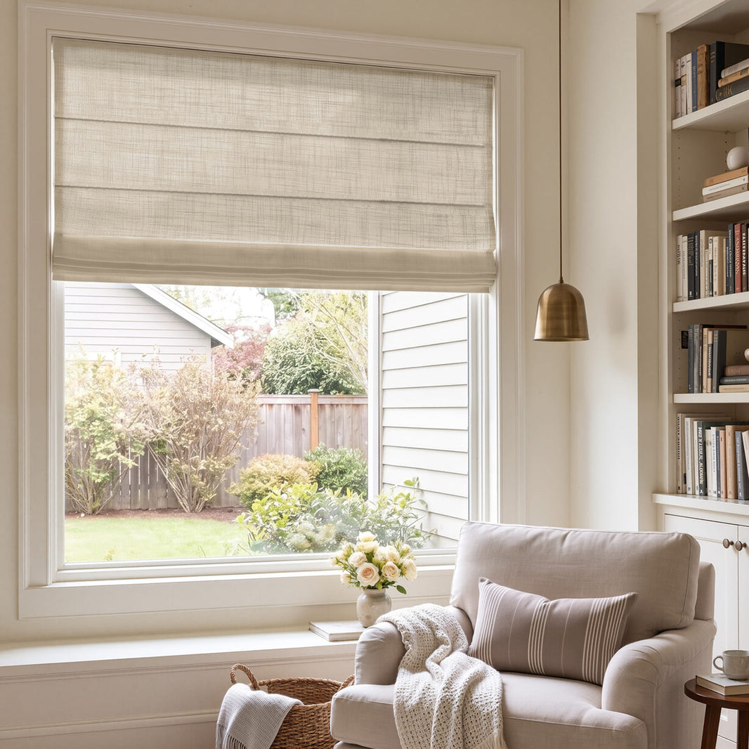 Emery Linen Light Filtering Roman Shade