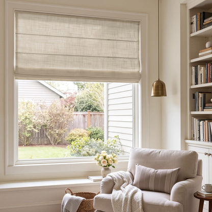 Emery Linen Light Filtering Roman Shade