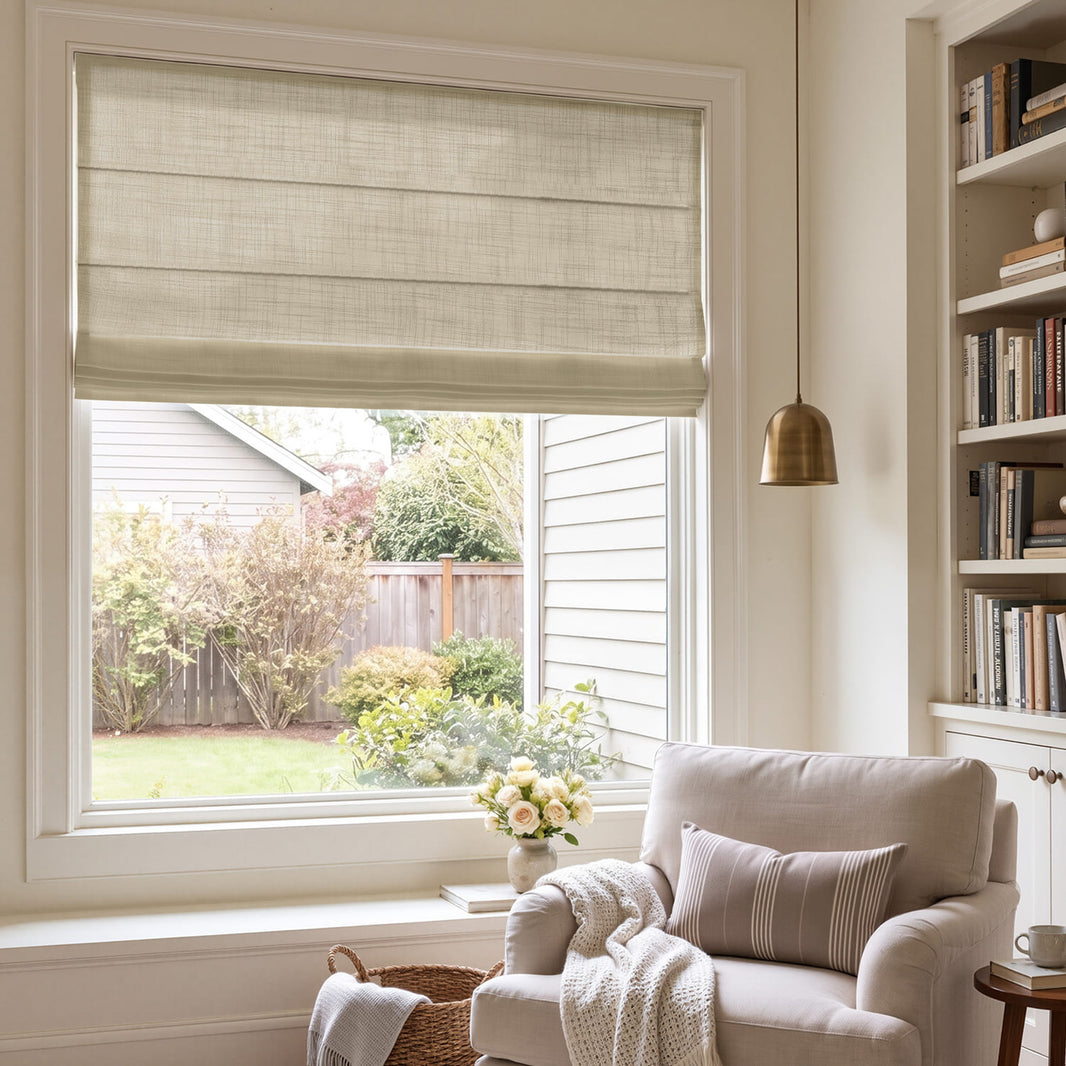 Emery Linen Light Filtering Roman Shade