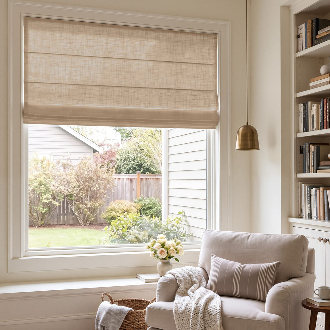 Emery Linen Light Filtering Roman Shade