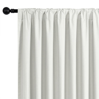 Joydeco Blackout Curtains Linen 100% Blackout Curtain for Bedroom, Rod Pocket & Back Tabs Window Drapes 2 Panels Set