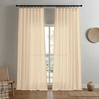 Joydeco Custom Linen Light Filtering Curtain