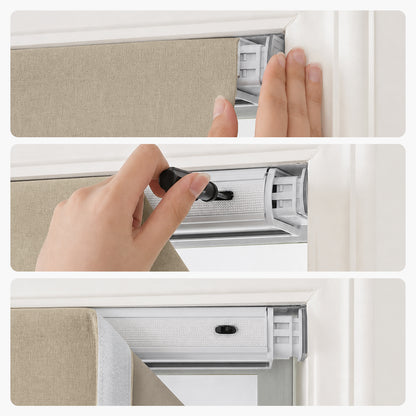 Clara Textured Light Filtering No-Drill Roman Shade