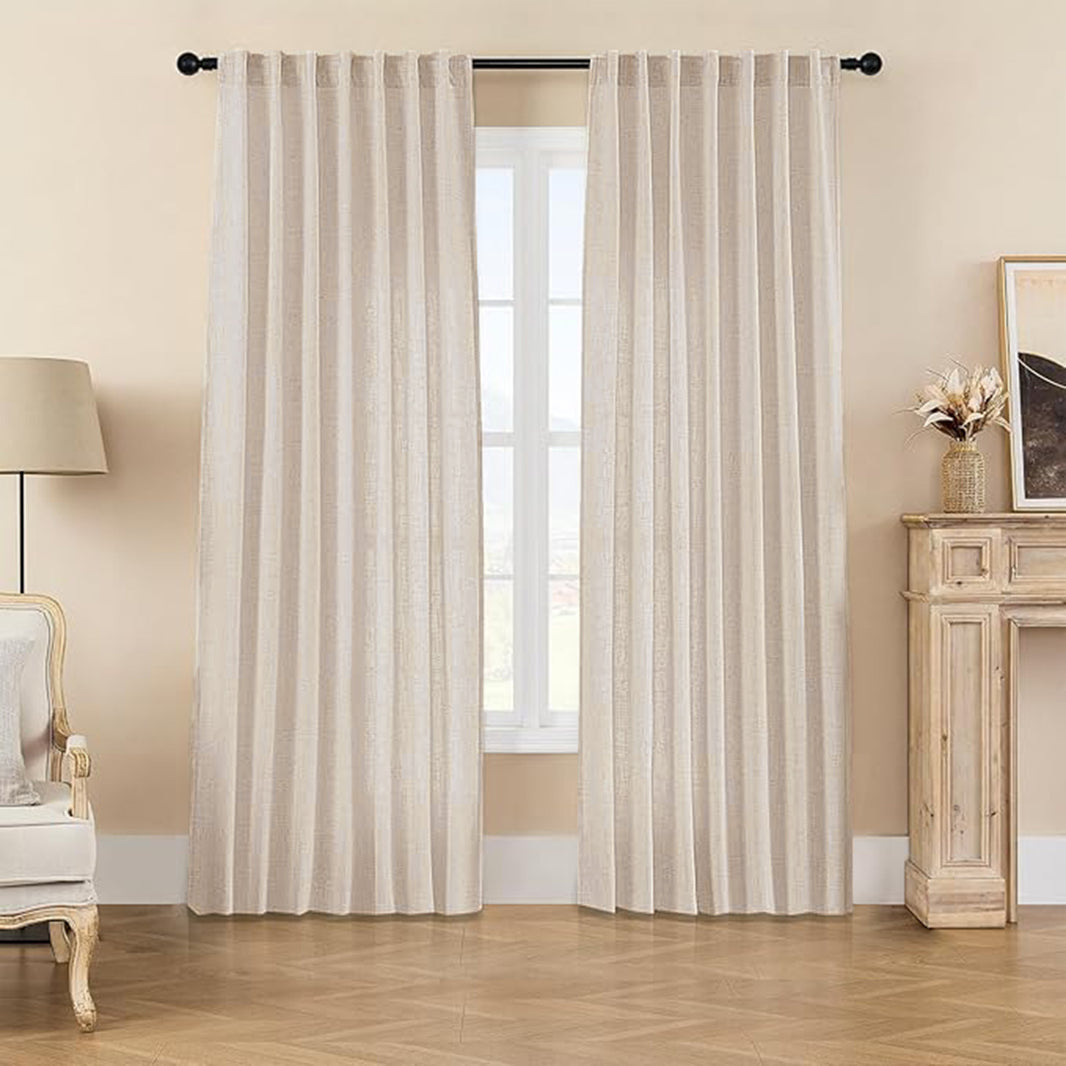 Cortinas de lino personalizadas con filtro de luz Joydeco