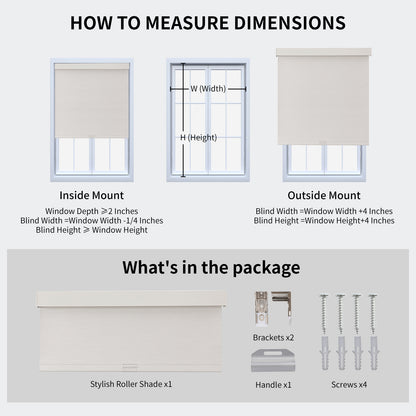 Joydeco 100% Blackout Roller Shades (Pro), Free-Stop Cordless Blinds for Windows, UV Protection, Natural Woven Blinds for Home and Office, Light-Proof Aluminum Cover