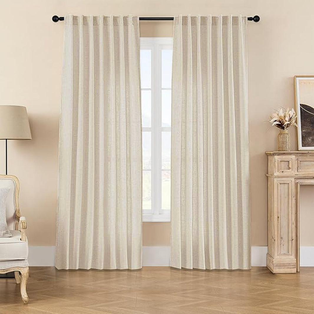 Cortinas de lino personalizadas con filtro de luz Joydeco