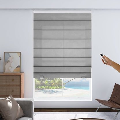 Joydeco Custom Motorization Blackout Roman Shades