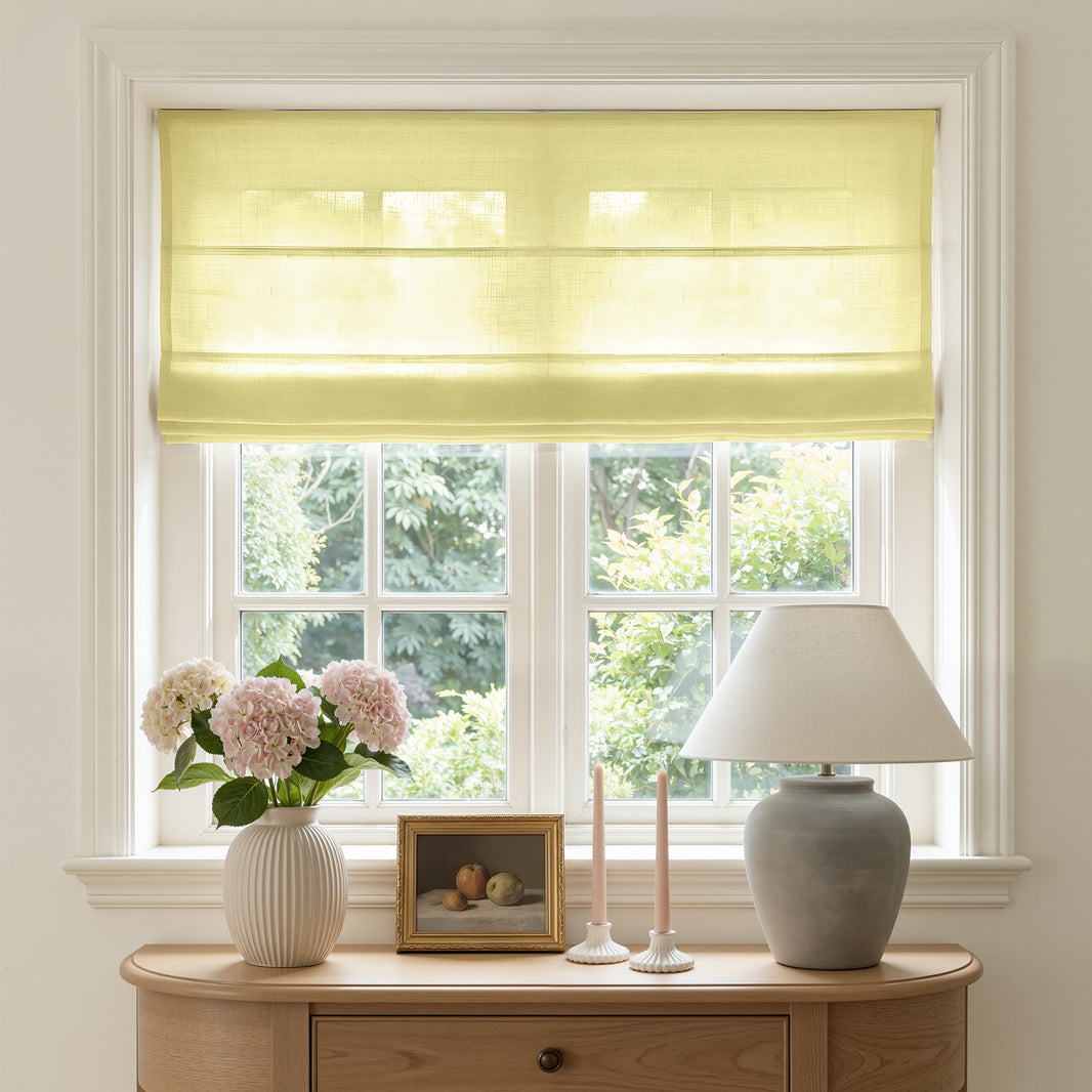 Rowan Light Filtering Linen Roman Shade