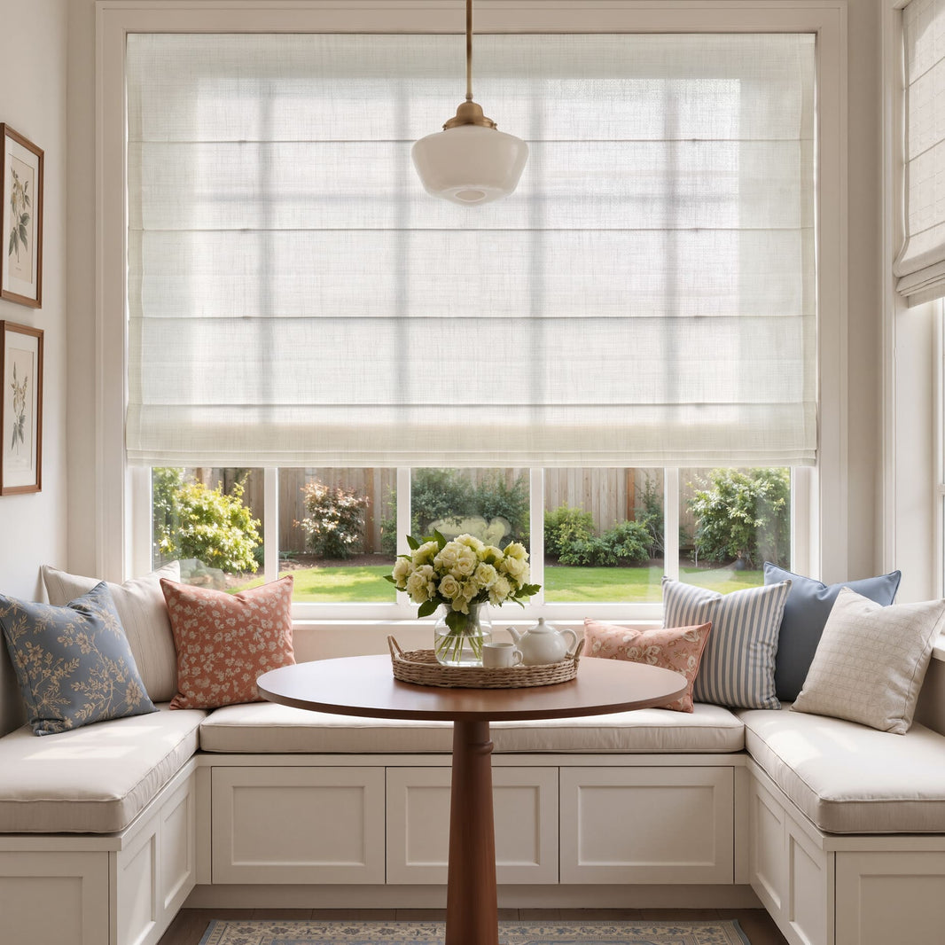 Avery Textured Linen Blend Light Filtering Roman Shade