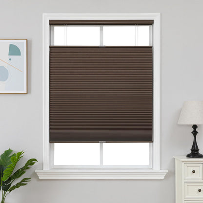 Custom No-Drill Honeycomb Shades - Cordless Blackout Blinds with Top Down Bottom Up Feature for Thermal and Noise Insulation