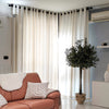 Joydeco Custom Linen Curtain | Semi-Sheer Light Filtering Panel with Rod Pocket & Back Tab