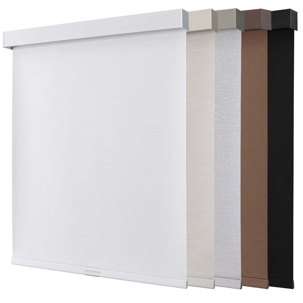 Joydeco 100% Blackout Roller Shades (Pro), Free-Stop Cordless Blinds for Windows, UV Protection, Natural Woven Blinds for Home and Office, Light-Proof Aluminum Cover