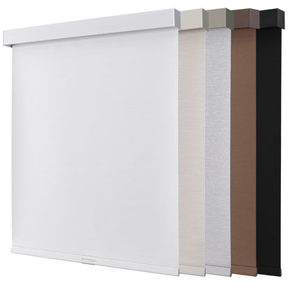 Joydeco 100% Blackout Roller Shades (Pro), Free-Stop Cordless Blinds for Windows, UV Protection, Natural Woven Blinds for Home and Office, Light-Proof Aluminum Cover