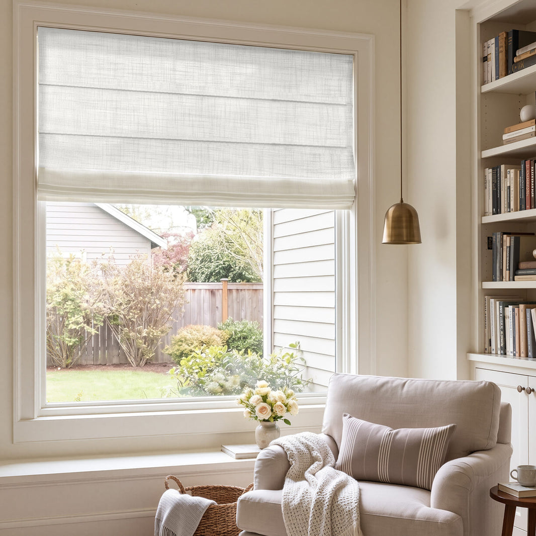 Emery Linen Light Filtering Roman Shade