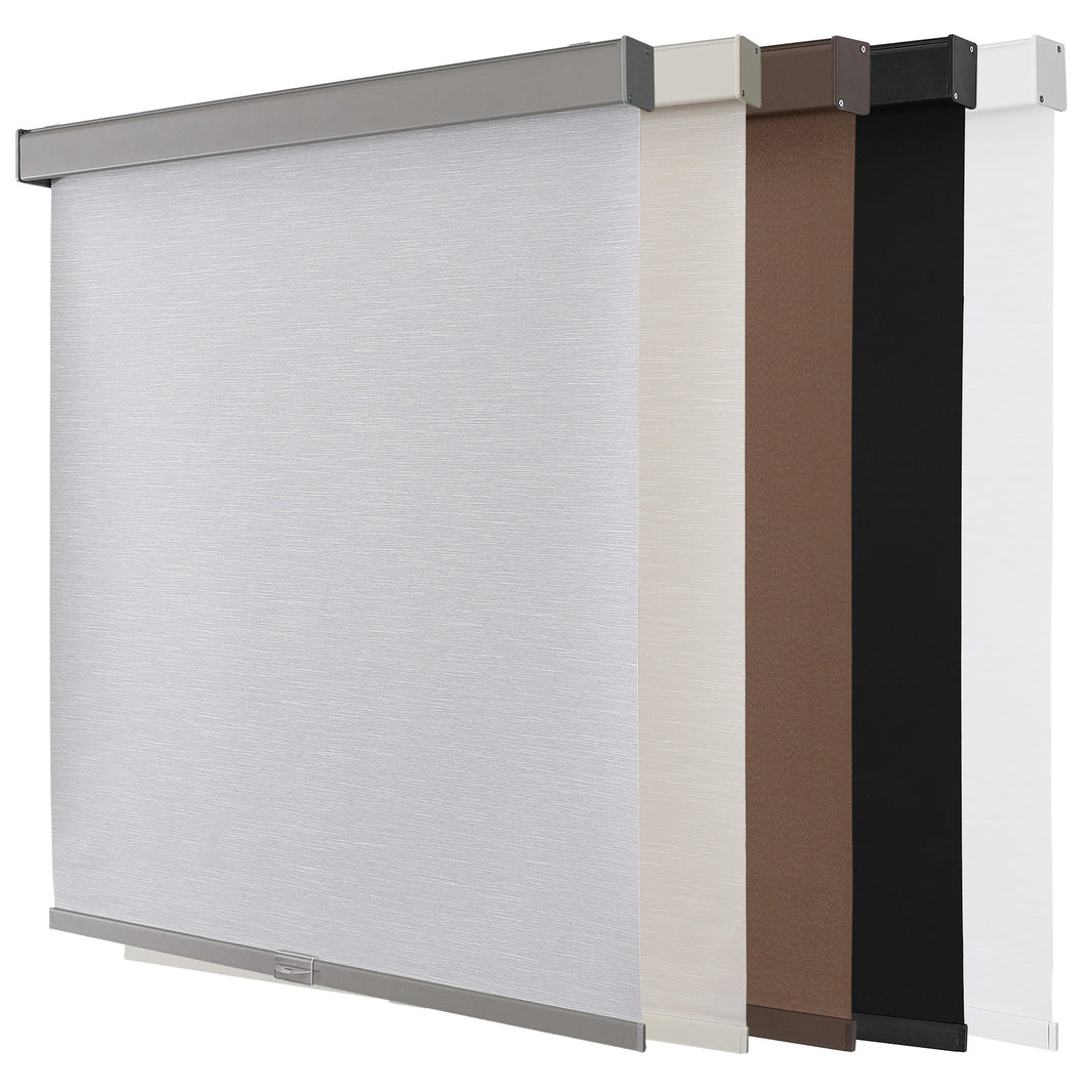 Joydeco 100% Blackout Roller Shades Cordless Blinds for Windows, Free-Stop Shades, UV Protection, Natural Woven Blinds for Home and Office, Light-Proof Aluminum Cover