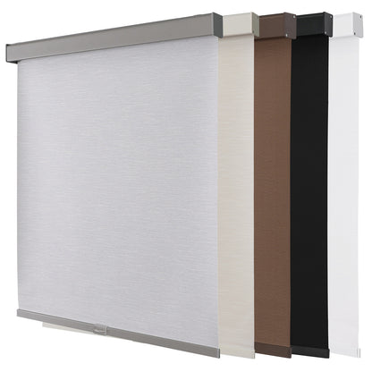 Joydeco 100% Blackout Roller Shades Cordless Blinds for Windows, Free-Stop Shades, UV Protection, Natural Woven Blinds for Home and Office, Light-Proof Aluminum Cover