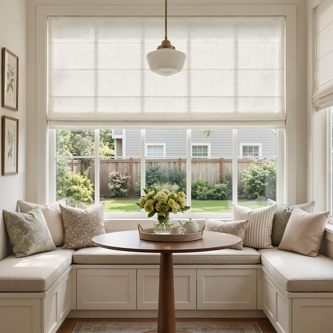 Avery Textured Linen Blend Light Filtering Roman Shade