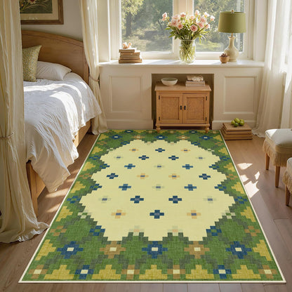 Joydeco Checkered Pink Kitchen Runner Rug Non Slip, Washable Bathroom, Modern Soft Low-Pile Ultra Thin Indoor Floor Throw Carpet for Bedroom Laundry Room Entrance Entryway