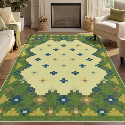 Joydeco Checkered Pink Kitchen Runner Rug Non Slip, Washable Bathroom, Modern Soft Low-Pile Ultra Thin Indoor Floor Throw Carpet for Bedroom Laundry Room Entrance Entryway