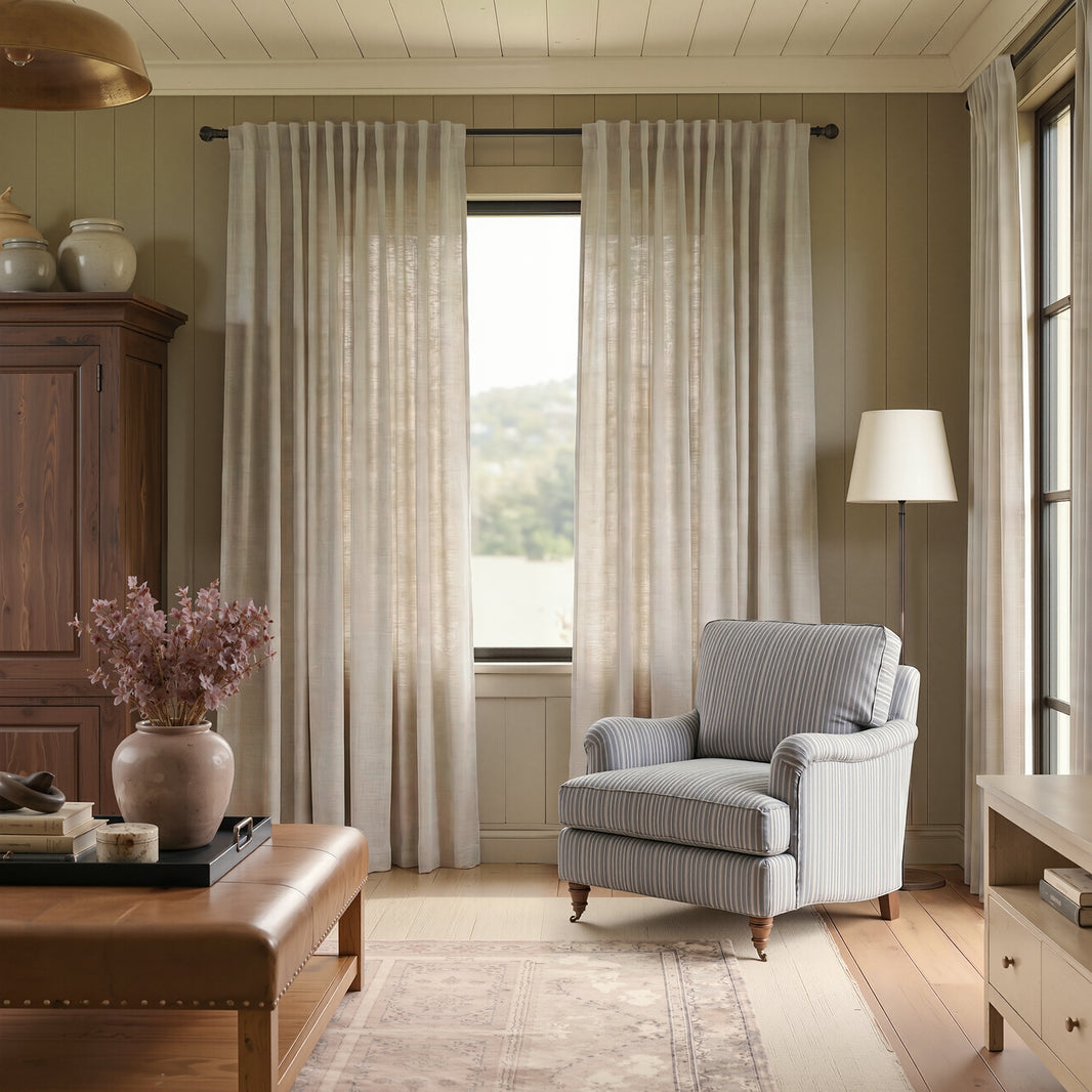 Cortinas opacas de lino Joydeco Flaxaline