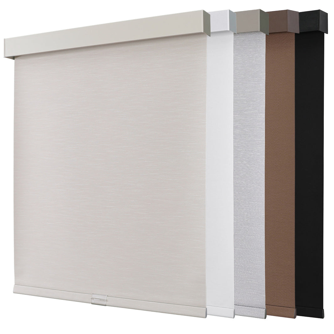 Joydeco 100% Blackout Roller Shades (Pro), Free-Stop Cordless Blinds for Windows, UV Protection, Natural Woven Blinds for Home and Office, Light-Proof Aluminum Cover