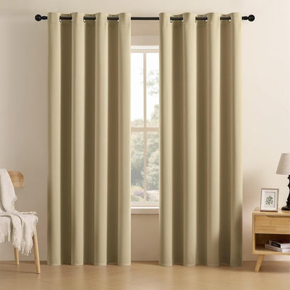 Joydeco Blackout Curtains Thermal Insulated Long Curtains& Drapes 2 Panels Set Various sizes and colors, suitable for living room and bedroom windows