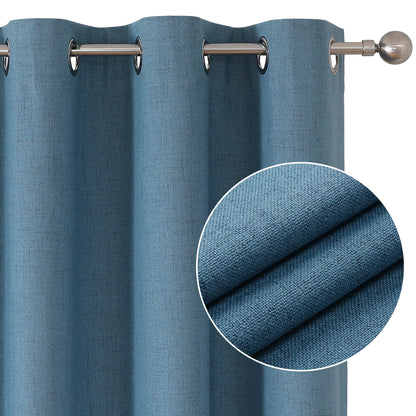 Rideaux Joydeco 100 % occultants en lin, isolation thermique, en toile de jute, 2 panneaux